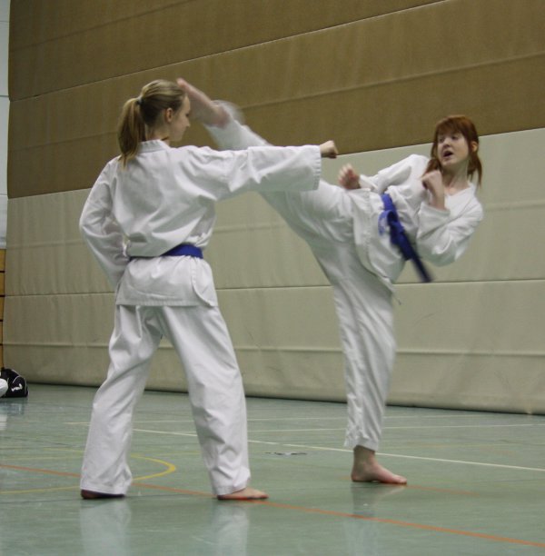 Blau-Gurte beim Einschrittkampf Blau-Gurte beim Einschrittkampf