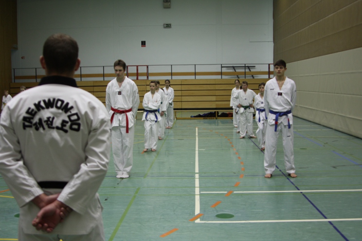 Aufstellung vor der Prüfung