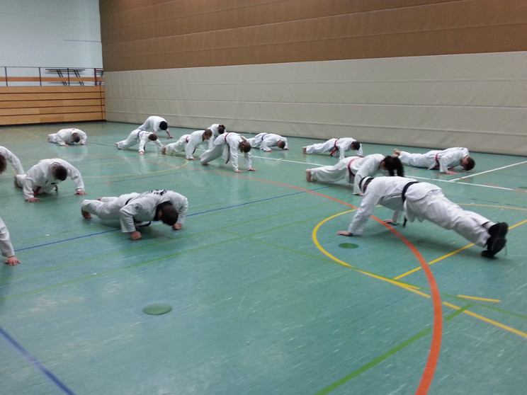 Liegestütze dürfen natürlich nicht fehlen