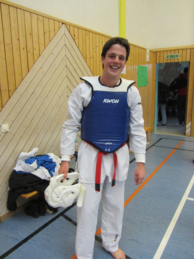 Oliver mit Schutzausrüstung